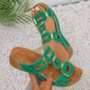 Sandalias de Playa de Moda 2025 para Mujer, de Gran Tamaño, con Hebilla Hueca y Suela Gruesa, para Comercio Exterior Europeo y Americano, con Hebilla Metálica, de Punta Abierta