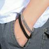 Pulsera Nueva Estilo Europeo y Americano Simple Acero de Titanio Pulsera para Hombre Transfronteriza Creativa Geométrica Cadena Positiva y Negativa Pulsera de Acero Inoxidable