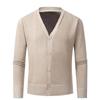 Tops de Punto de Comercio Exterior 2024 Transfronterizos Invierno Hombres Cuello en V Cardigan de Punto Tops Casuales para Edad Media Engrosado Cálido Base