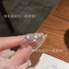 Venta al por mayor del fabricante Anillo de Jade con Espuma de Agua Natural Xiaohongshu con Incrustación de Plata S925, Diseño Exquisito Fresco y de Moda