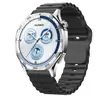 Pulseira de Silicone 22mm Adequada para Huawei Watch3 Watch Gt4 Furo Lateral Botão de Pressão Ondulado Pulseira de Silicone Cor Sólida