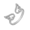 Anillo Jinjiahua Ala de Ángel Anillo Cola de Ala Completamente Diamantada Zirconia Ala de Ángel Anillo Abierto Joyería