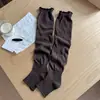 Calcetines de color liso, con volantes, hasta el tobillo para otoño e invierno, con un diseño en capas, un estilo preppy y un calcetín largo de algodón con ribete de encaje
