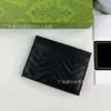 Suministro Transfronterizo Gg Marmont Cartera para Tarjetas de Piel de Vaca Billetera para Monedas de Cuero Genuino Cartera Versión Simple Cartera de Mujer con Caja de Regalo