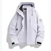 Jaqueta corta-vento de grafeno Roupa de trabalho Estampa de logotipo personalizada Outono Inverno Três em Um Revestimento de fleece Roupa externa corta-vento Construção de equipe Roupas de trabalho