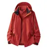 Chaqueta tres en uno personalizable con logo para hombre y mujer, capucha desmontable, forro polar, corte holgado