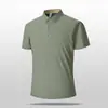 Camisa polo de manga corta de seda de hielo para hombre de verano