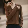 Suéter de Cachemira con Cinta para Mujer, Transfronterizo, Suave, Tejido Ajustado, Nueva Colección Otoño/Invierno 2025