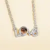 Collar de proyección de memoria de amor estilo Tiktok mismo 100 idiomas Te amo collar femenino transfronterizo popular