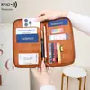 Nuevo Bolso para Pasaporte Antirrobo RFID Transfronterizo de Gran Capacidad, Portapasaportes Largo Multifuncional para Almacenamiento de Viaje, Bolso para Documentos