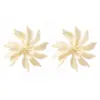Para Pendientes Exagerados Europeos y Americanos de Pétalos Tridimensionales Multicapa, Nuevos Pendientes Florales de Resina Tejida Flor Grande de Verano, Transfronterizos