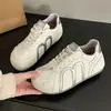 Tênis de Treino Alemão Color Block para Mulheres, Novo Lançamento Verão 2026 Tênis Brancos Versáteis de Solado Grosso, Sapatos Casuais Simples com Cadarço para Mulheres
