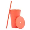 Taza de fruta de plástico de doble capa creativa, simple, portátil, taza de agua para adultos, taza de café para hombre y mujer con tapa, venta al por mayor