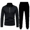 Suéter masculino de inverno com zíper na gola alta cor sólida camisa base casaco terno masculino