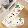 Tapetes de Piso para Cocina Estilo Dibujos Animados, Tapetes de Piso Domésticos Absorbentes de Agua y Aceite, Fáciles de Cuidar, Resistentes a Manchas, Resistentes al Desgaste, Tapetes de Piso Antideslizantes de Diatomeas