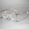 Gafas Planas Ligeras y Transparentes de Montura Redonda Anti Luz Azul Anti Fatiga, Artísticas y Versátiles para el Trayecto Diario, Montura de Gafas Lisa Wm81165