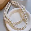 Colar de Pérolas Estilo Ni Ni Ao Bai Shi Jia Feminino Nicho Fivela Amor Corrente Lã Elegante Rede Simples Vermelho Corrente Clavícula