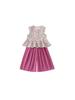 Envío Gratis Ropa Infantil Conjunto de Verano para Niñas Camisa de Muñeca Floral y Pantalones Anchos de Color Sólido Conjunto de Dos Piezas para Niñas Mayores