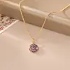 Brincos de Gancho Zircônia Roxa Ultra Brilhantes Mais Vendidos, Moda de Alto Padrão, Brincos Exquisitos e Elegantes, Colar Deusa de Luxo Leve