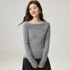 / Toque macio como nuvem_ Suéter de cashmere estilo xale de um ombro, amigável à pele, macio e confortável, tricô canelado, suéter de manga longa