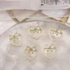 Arte de Uñas Joyería de Circonita Diamante Perla Corazón Lazo Decoraciones para Uñas Lz Lujo Ligero Súper Brillante Cadena para Uñas Colgante