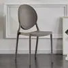 Silla de Comedor Moderna Simple de Plástico Respaldo Redondo para Adultos Tienda de Té con Leche Mesa y Silla para Comedor del Hogar Combinación Estilo ins