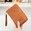 Nuevo Porta Pasaporte RFID Transfronterizo Almacenamiento de Boletos Bolsa para Documentos Billetera Larga con Cremallera Bolsa de Viaje Multifuncional para Pasaporte