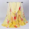 Bufanda de Seda para Mujer, Bufanda Delgada Larga de Gasa para Primavera y Otoño, Bufanda Pequeña Versátil, Decoración Estampada, Estilo Otoño, Moderna y Versátil