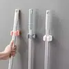 Gancho Soporte Transparente para Mopa Sin Taladro para Baño, Fuerte Clip Adhesivo para Mopa Montado en Pared de Fácil Almacenamiento