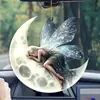Colgante creativo 2D de hada de luna nueva, colgante acrílico plano transfronterizo para interior de coche, decoraciones para fiesta navideña