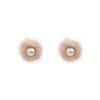 Pendientes de perlas de felpa de aguja de plata para otoño e invierno, joyería de alta calidad 925, pendientes de bola de pelo de perla súper de hada, simples para mujer