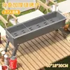Estufa de Barbacoa Doméstica Engrosada Parrilla Portátil para Barbacoa de Carbón Estufa para Brochetas de Barbacoa en el Patio Placa de Acero Comercial