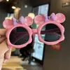 Gafas de Sol para Niños Orejas Grandes Gafas de Sol para Niñas de Festival Dibujo Animado Lindo Mickey Mouse Gafas con Lazo para Niños Forma Cóncava