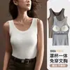 Camisola de rayón de 200 g con copas incorporadas para mujer, primavera/verano, talla grande, corte ajustado, adecuada para usar como prenda exterior o como capa base