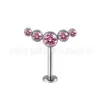 Pendientes de Titanio F136 Incrustados con Circonita Clavos Cilíndricos Invertidos para Hélice Corporal Piercing de Aleación de Titanio G23 Cuerpo de Aleación de Cobre