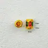 Nuevo Pulsera Tejida DIY Colgante de Collar Accesorios Dorados Mate Aleación Esmalte Mantra de Seis Palabras Cuentas Espaciadoras de Agujero Grande Colgante