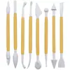 Herramientas de Arcilla Transfronterizas Juego de 8 Piezas Cuchillo para Tallar Fondant Pluma Decoradora de Repostería Cuchillo para Dar Forma Arcilla Escultura de Arcilla Cerámica Blanda Tallado