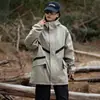 Casaco Jaqueta à Prova de Vento Tangkezhe Outono Tendência Roupa de Trabalho ao Ar Livre Corta-vento para Homens e Mulheres Jaqueta Solta com Capuz