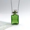 Collar con Colgante de Botella de Aceite Esencial de Vidrio Transparente en Forma de Corazón, Colgante de Botella de Fragancia, Collar Sencillo de Acero de Titanio, Regalo para Amigos y Parejas