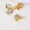 Chapado en cobre con oro de 18 quilates, con un colgante de borla de calabaza de circonio, diseños de mariposa, luna y estrella, adecuado para pulseras de cristal DIY, joyería de media cadena y componentes de accesorios