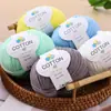 Hilo de Algodón Puro Hilo de Lana Amigable para Bebés para Gorros, Bufandas y Muñecas Hechas a Mano de Bricolaje