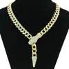 Estilo hip-hop europeo y americano para hombre, joyería popular transfronteriza, cadena cubana de diamantes completos, cabeza de serpiente, collar de tendencia para hombre, cadena para la clavícula