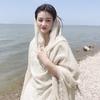 Nicho requintado xale de cor sólida Dunhuang pastagem guarda-sol protetor solar de algodão linho deserto pastagem lenço xale foto cachecol longo