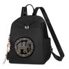 Mochila de Viaje de Alta Gama con Diamantes Calientes 2025 Nueva Transfronteriza Bordada con Elefante de Piel de Oveja Mochila Escolar Multifuncional para Mujer