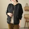 Tiro real 2026 Invierno acolchado grueso acolchado acolchado de rombos chaqueta corta de retazos versión coreana para mujer chaqueta casual holgada chaqueta de béisbol