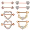 Conjunto de 8 peças de anel de renda vazada com zircônia incrustada de coração e bola de diamante completo, joia para piercing, sucesso de vendas transfronteiriço na Europa e nos Estados Unidos