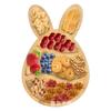 Bandeja Decorativa Creativa de Pascua Forma de Conejo Plato para Frutas Snacks Postres Plato para Cena Infantil Tabla de Quesos