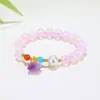 Pulseira de Cristal Rosa Natural Amethysto Pedra Bruta Mais Vendida Transfronteiriça, Pulseira de Aglomerado de Amethysto de Formato Irregular para Homens e Mulheres
