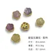 Prata 925 banhada a ouro incrustada com turmalina natural acessórios corajosos pulseira DIY colar acessórios de contas trevo de quatro folhas amor