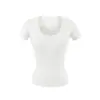 Top Corto Ajustado Elástico Estilo Chica Picante de Verano, Pura Tentación, Cuello en U, Cintura de Reloj de Arena, Manga Corta para Mujer